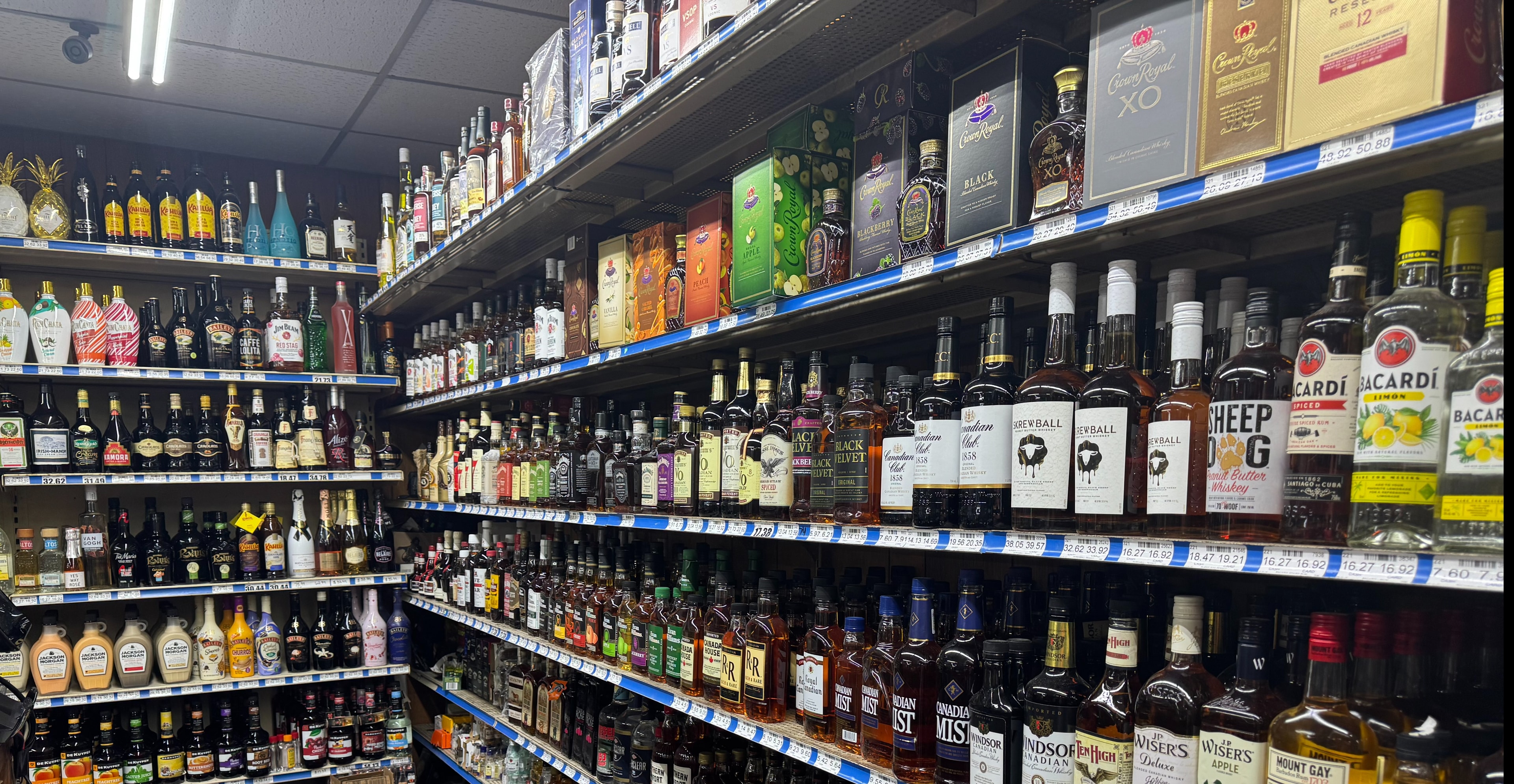 Interior view of Liquor Locker's beverage coolers