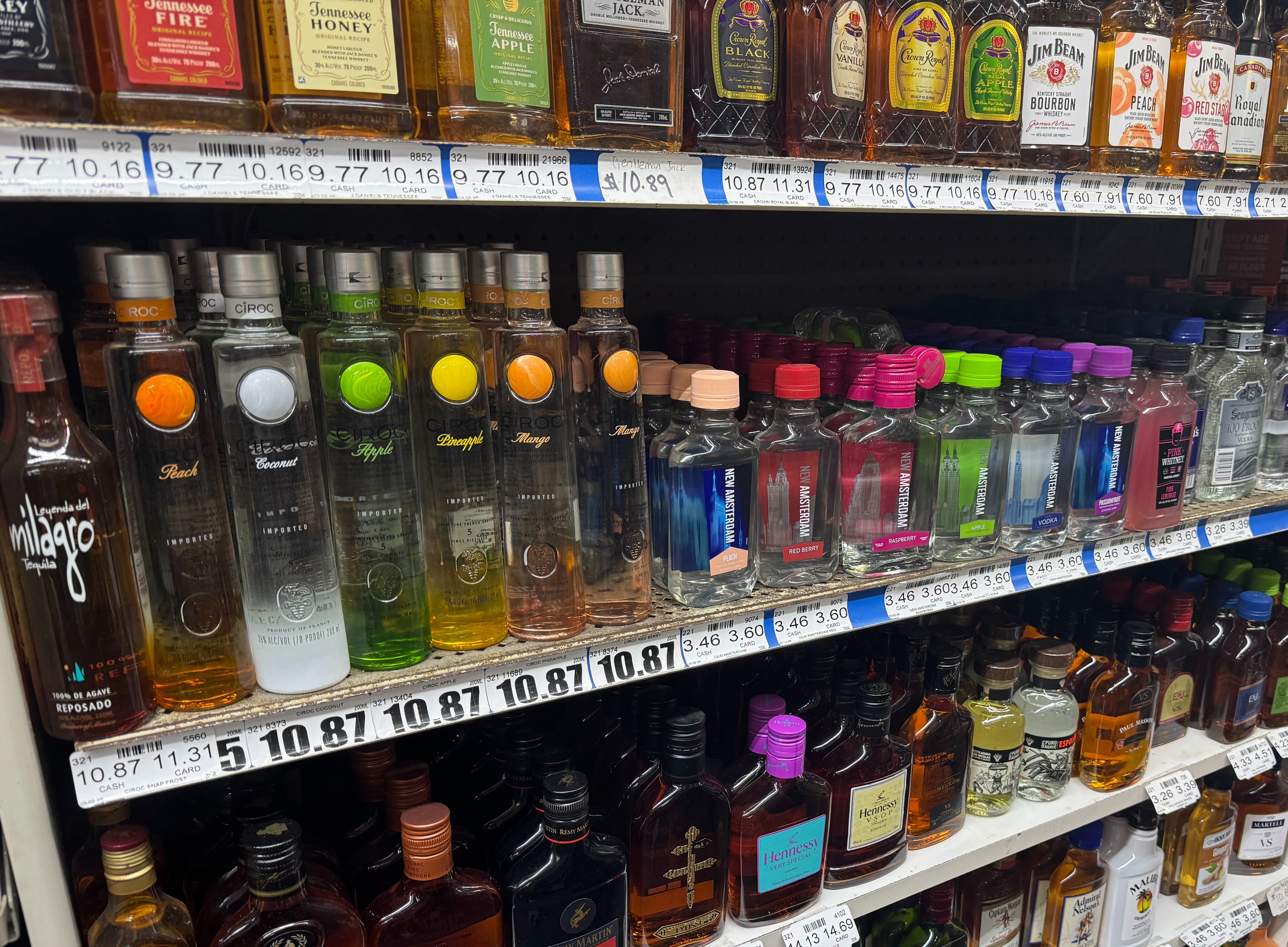 Interior view of the Liquor Locker wine selection